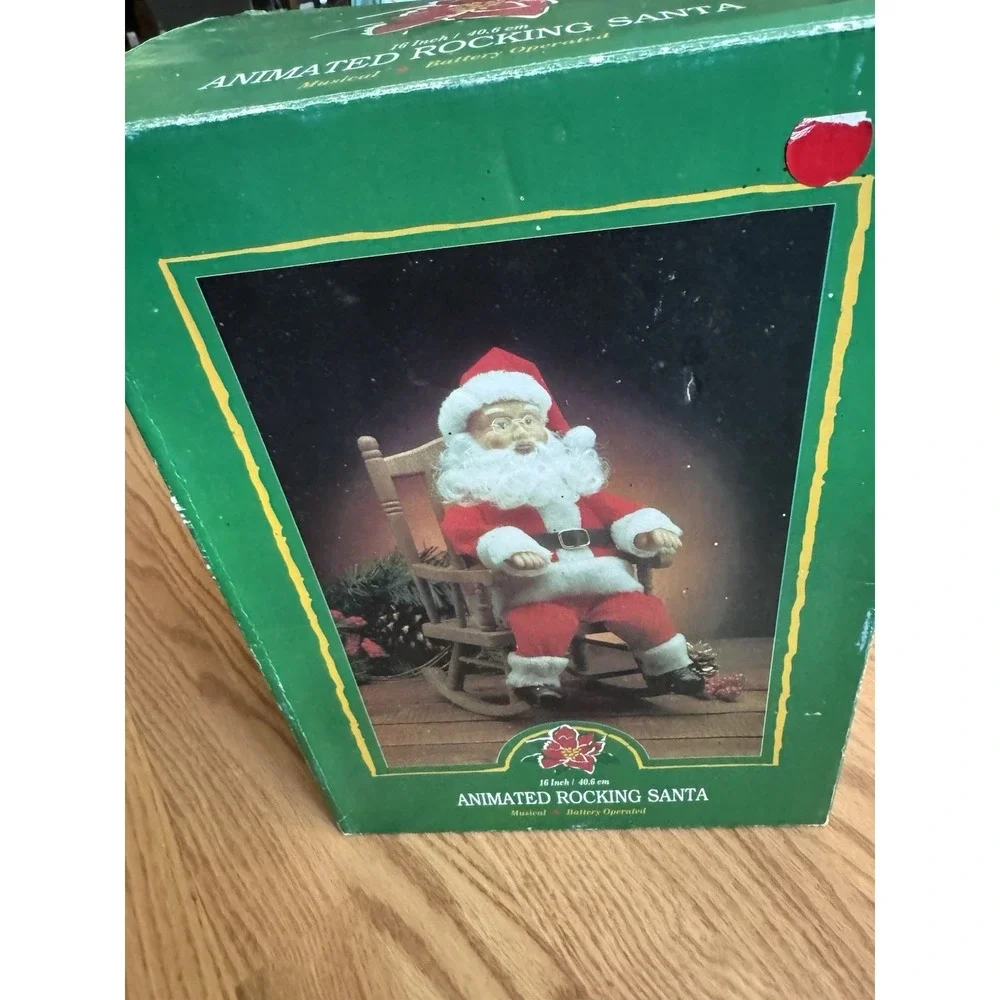 Vintage 1991 Animated Rocking Santa 16in Musical Christmas Figure